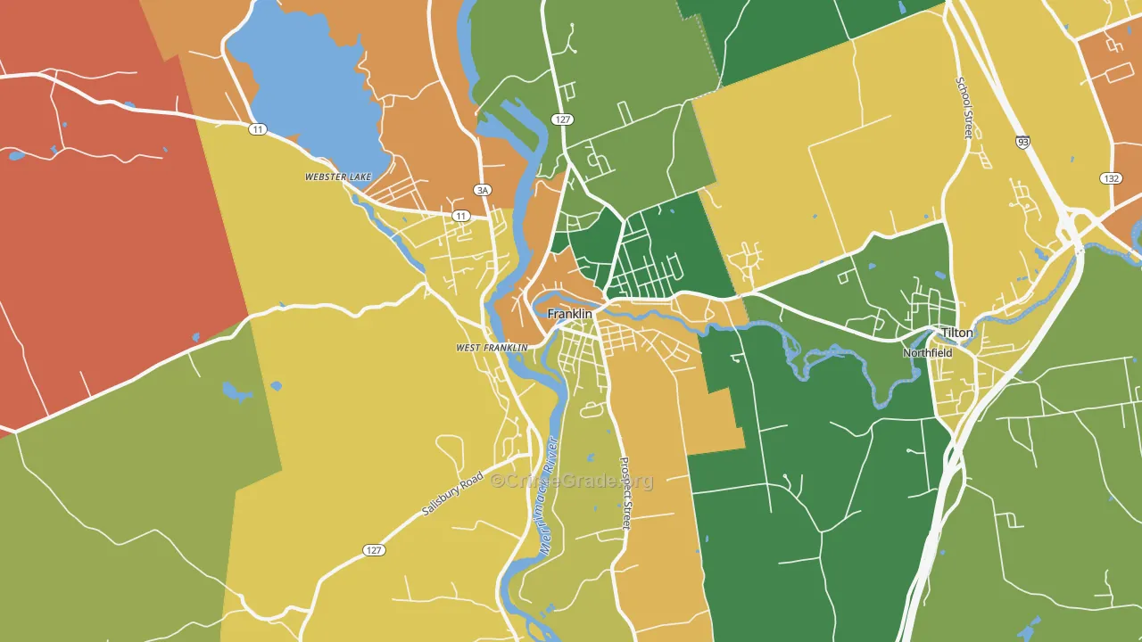 Franklin, NH Map of Murder Rates