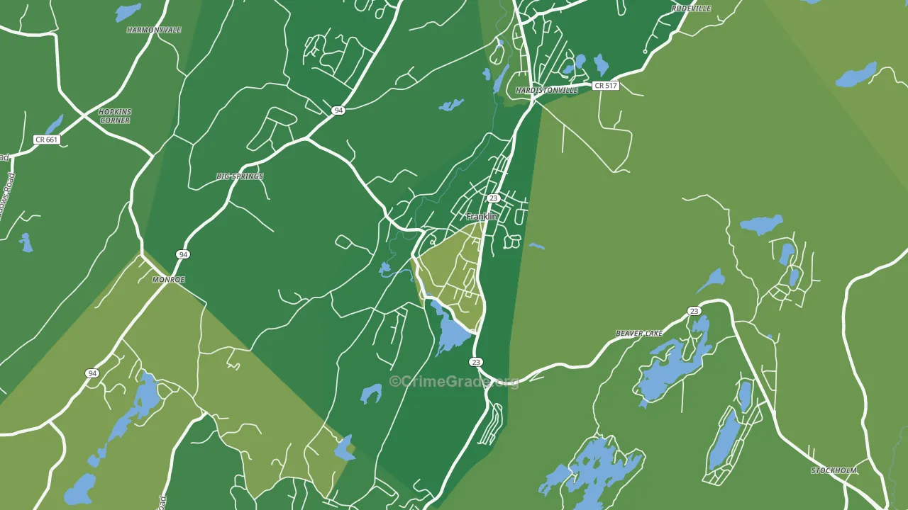 Franklin, NJ Map of Murder Rates
