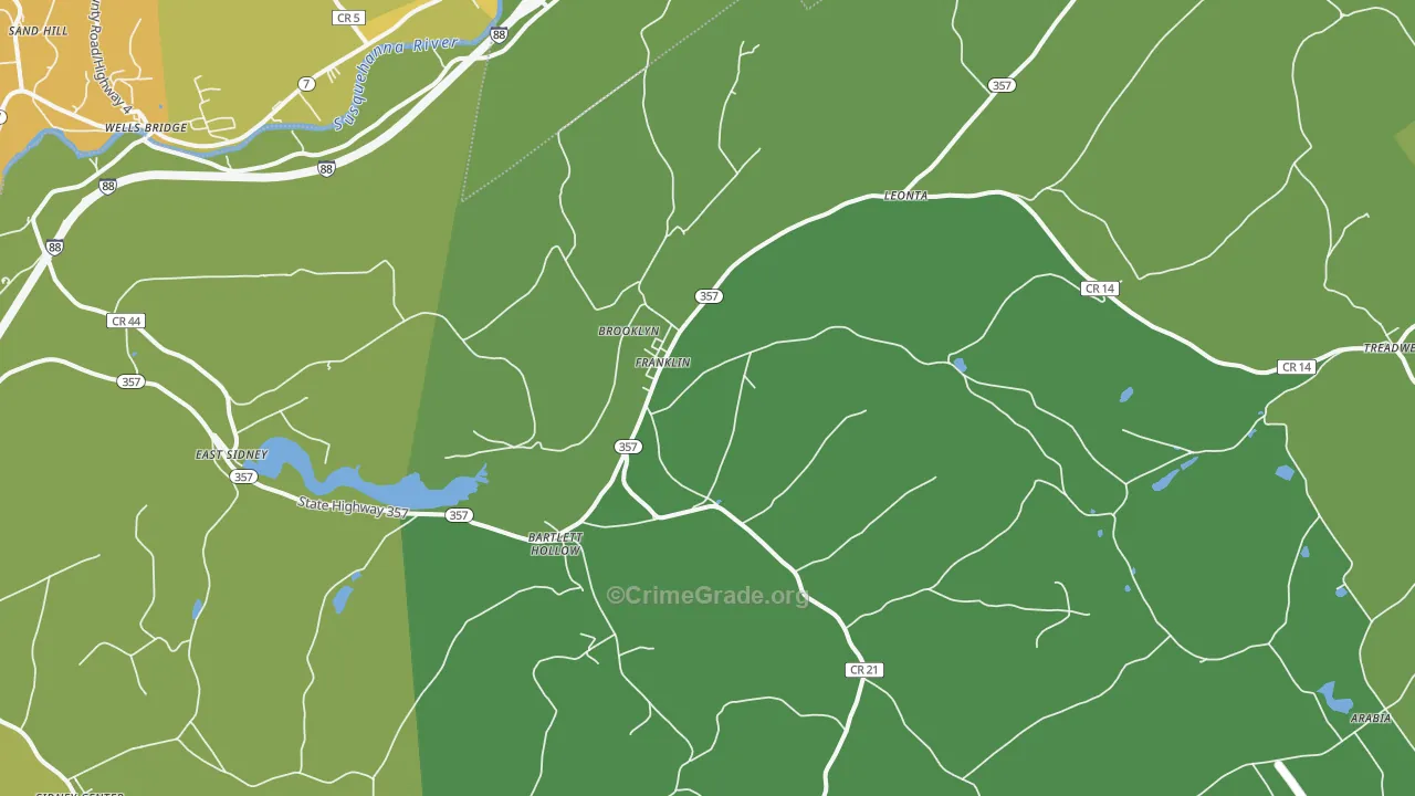 Franklin, NY Map of Murder Rates