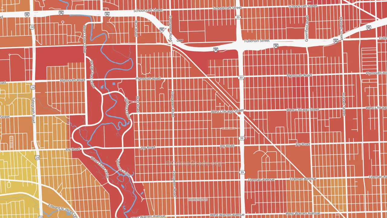 Franklin Park, Detroit, MI Map of Murder Rates
