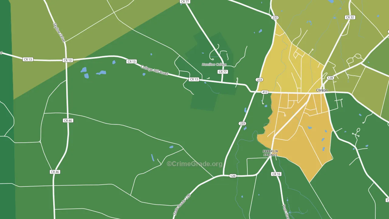 Franklin Springs, NY Map of Murder Rates