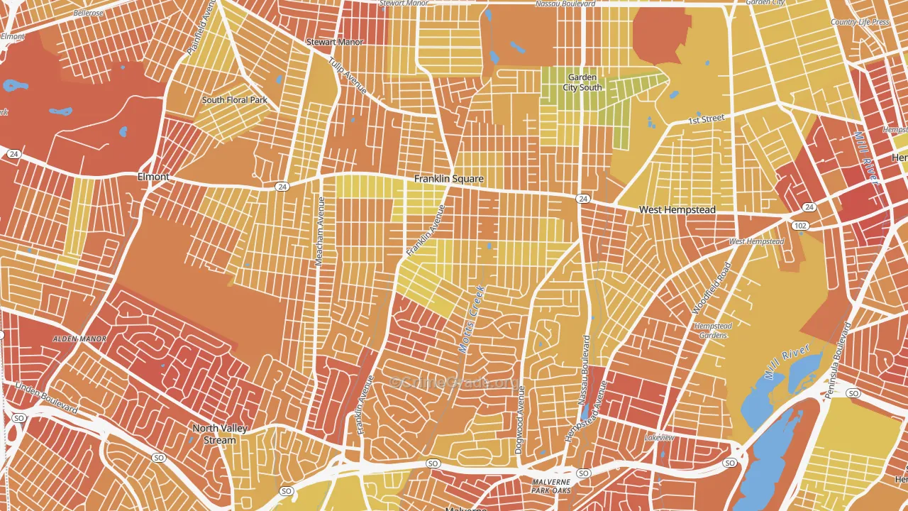 Franklin Square, NY Map of Murder Rates