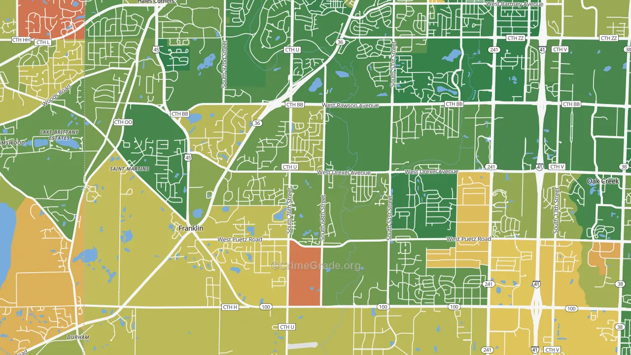 Franklin, WI Map of Murder Rates