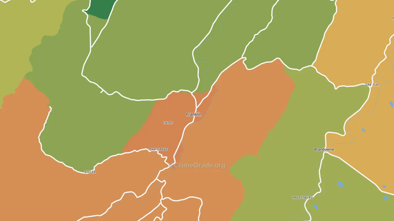 Franklin, WV Map of Murder Rates