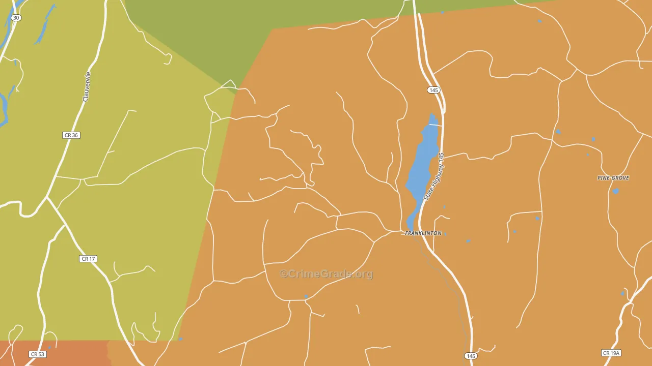 Franklinton, NY Map of Murder Rates