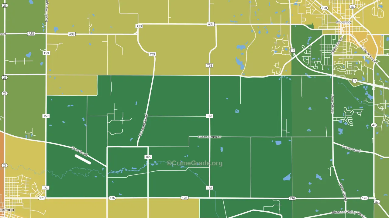 Franklinville, IL Map of Murder Rates