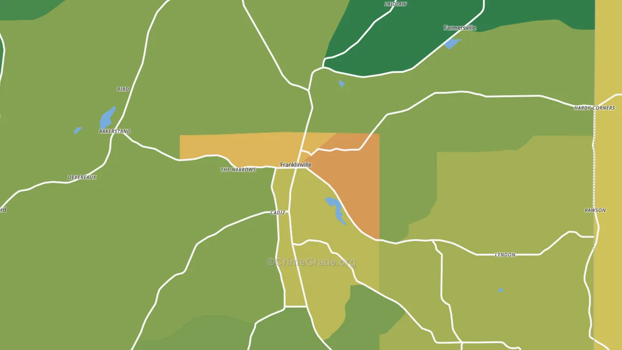 Franklinville, NY Map of Murder Rates