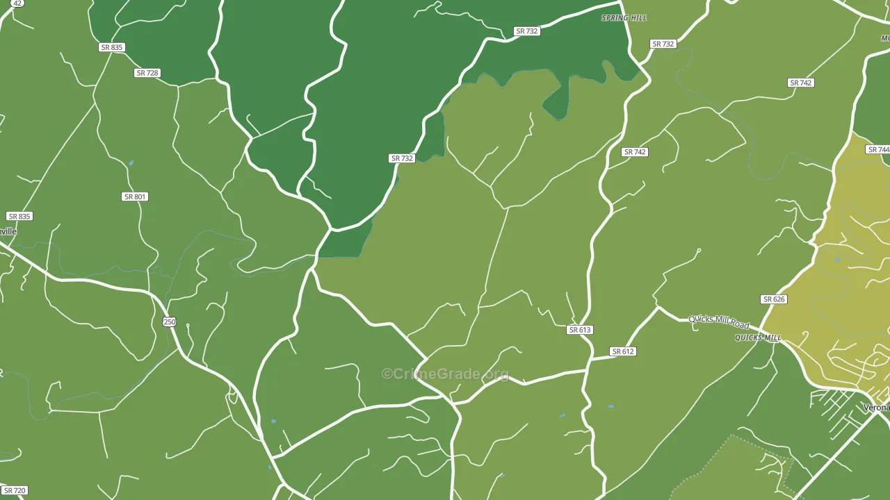 Franks Mill, VA Map of Murder Rates