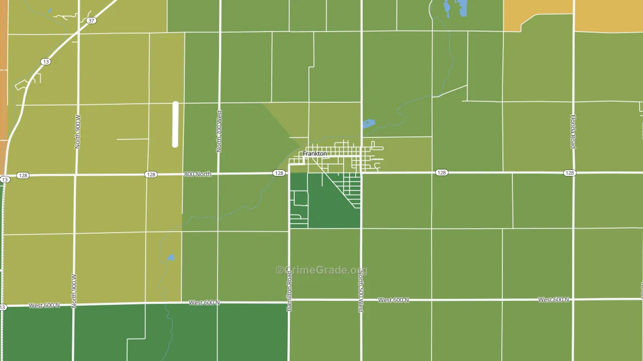 Frankton, IN Map of Murder Rates