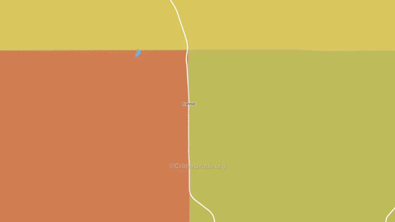 Frannie, WY Map of Murder Rates
