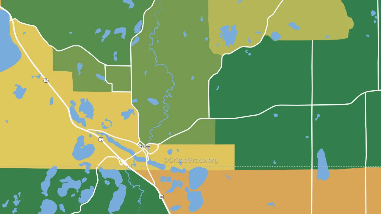 Frazee, MN Map of Murder Rates