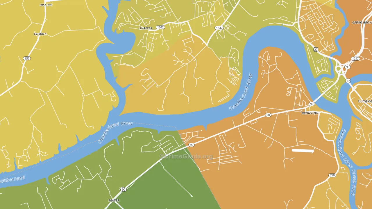Frazer, KY Map of Murder Rates