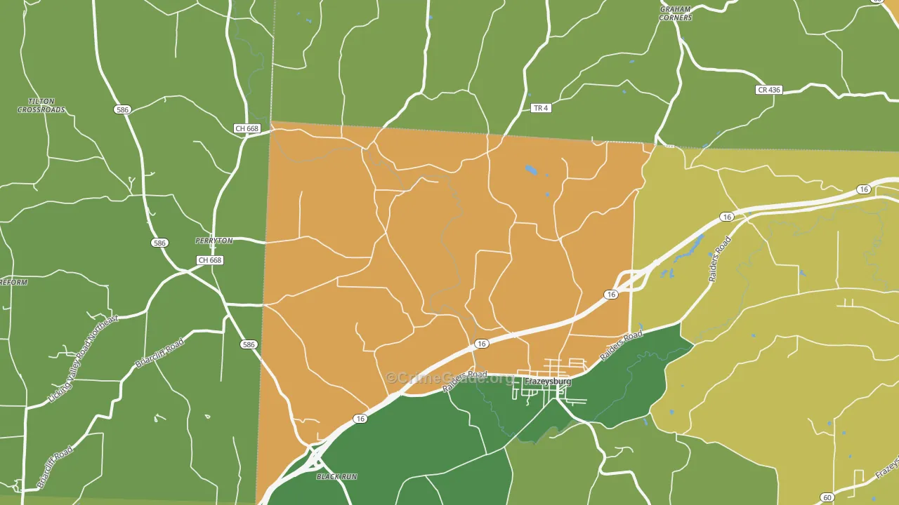 Frazeysburg, OH Map of Murder Rates