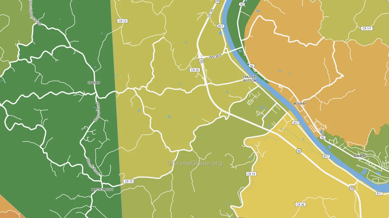 Fraziers Bottom, WV Map of Murder Rates