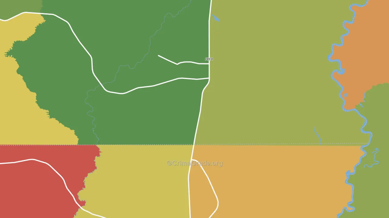 Fred, TX Map of Murder Rates