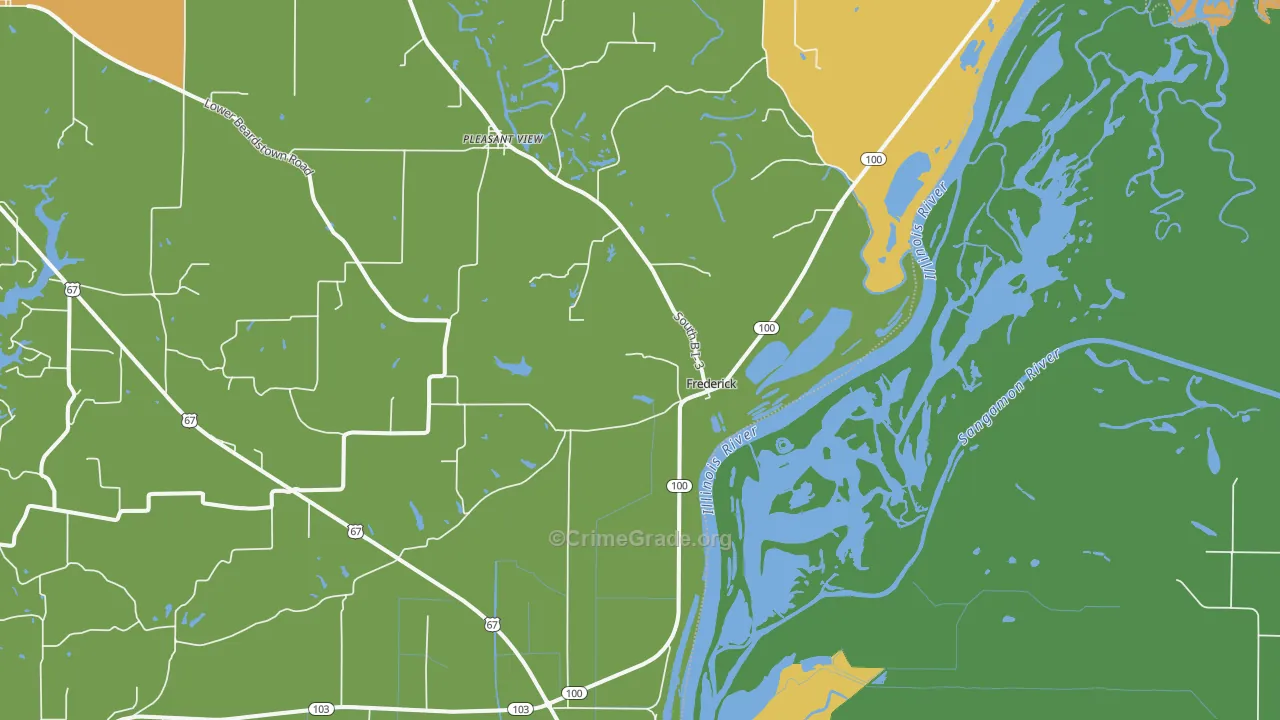 Frederick, IL Map of Murder Rates