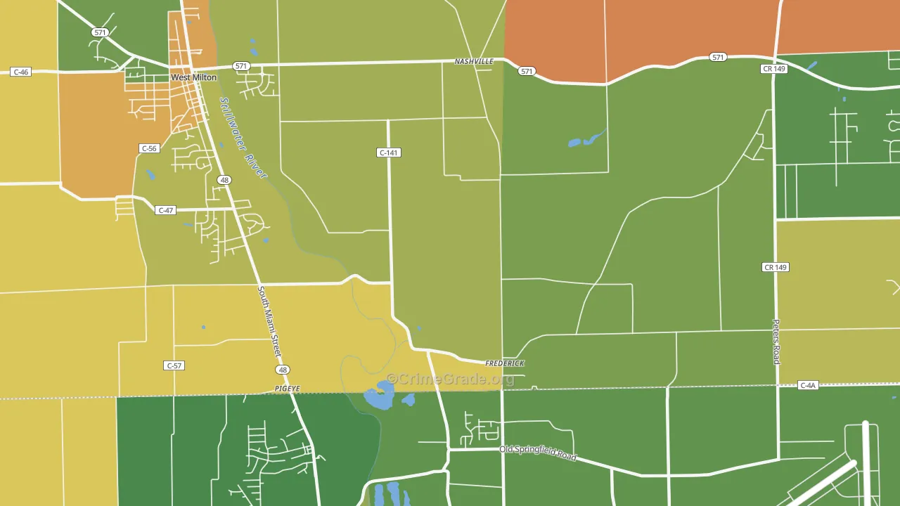 Frederick, OH Map of Murder Rates