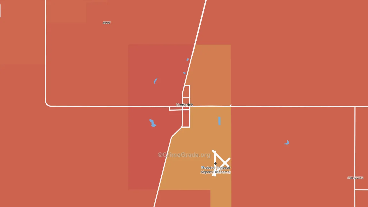 Frederick, OK Map of Murder Rates
