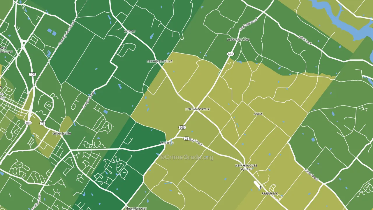 Frederick, PA Map of Murder Rates