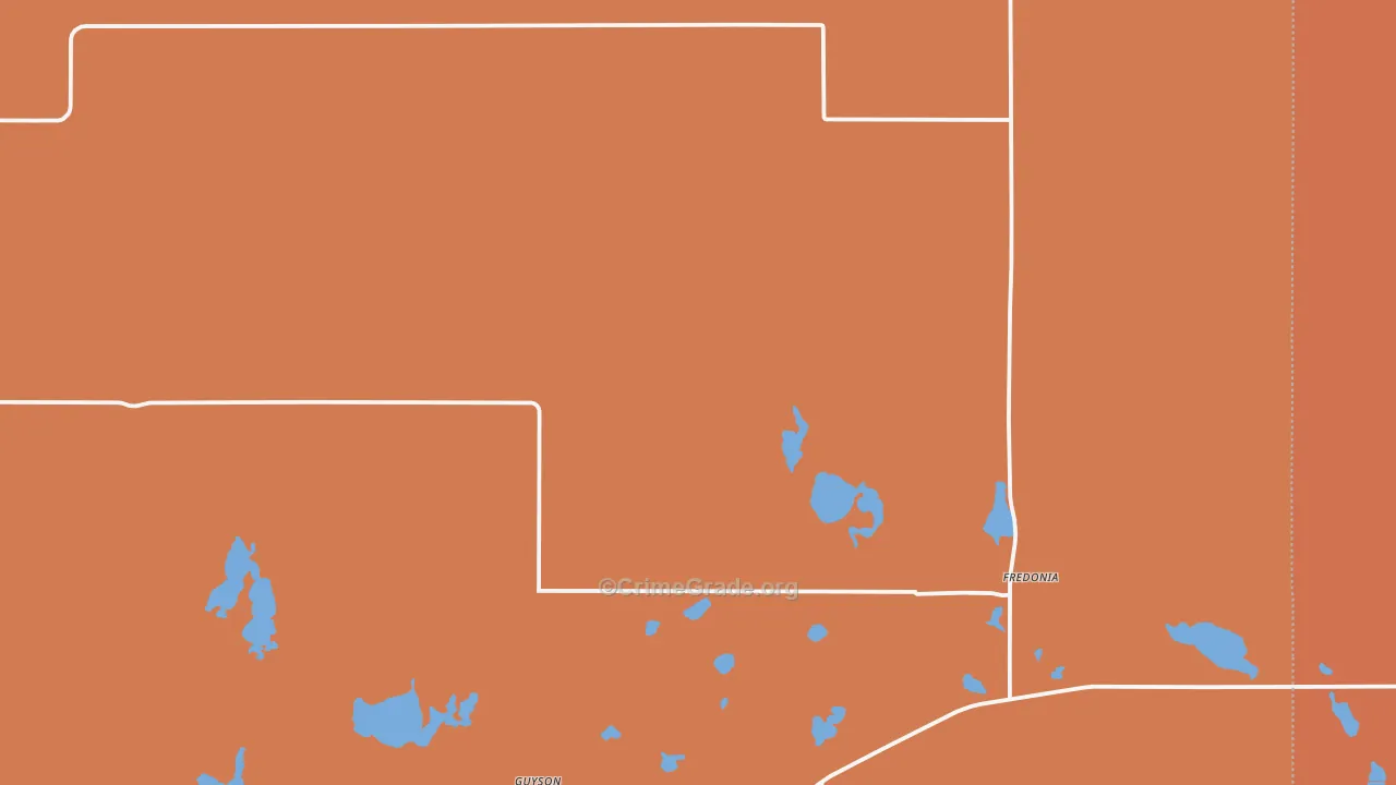 Fredonia, ND Map of Murder Rates