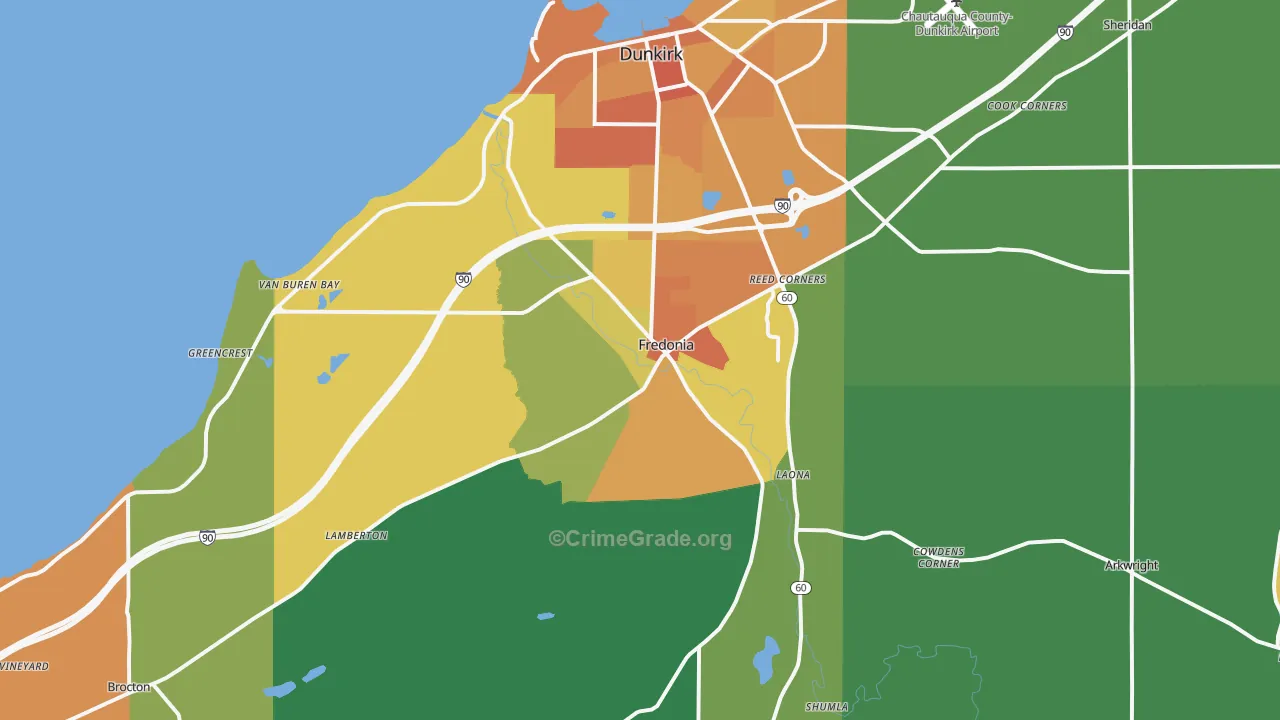 Fredonia, NY Map of Murder Rates