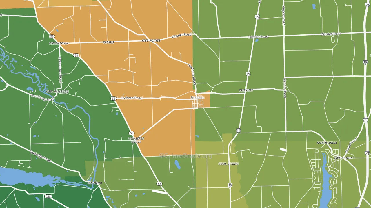 Fredonia, PA Map of Murder Rates