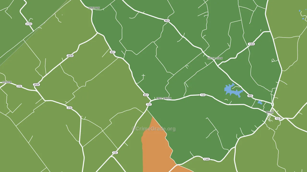 Free Union, KY Map of Murder Rates