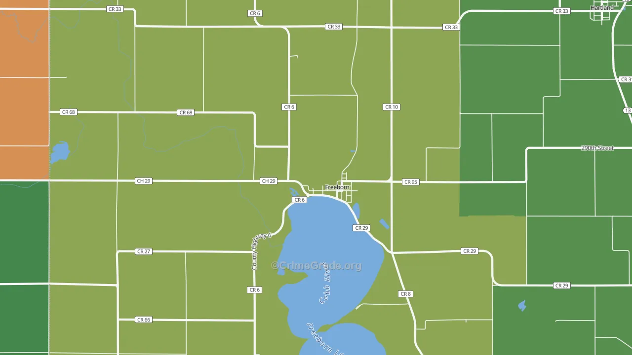 Freeborn, MN Map of Murder Rates