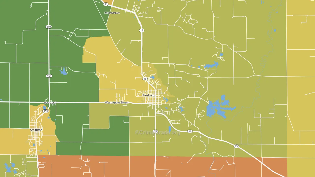 Freeburg, IL Map of Murder Rates