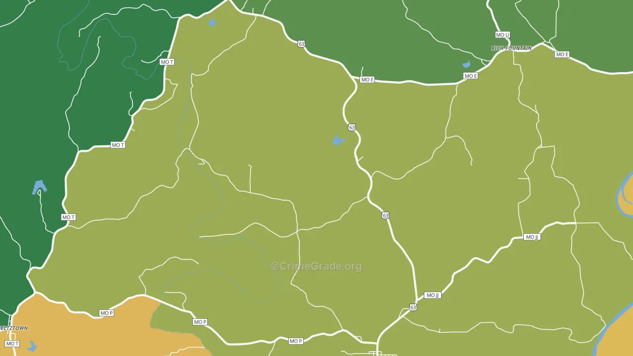 Freeburg, MO Map of Murder Rates