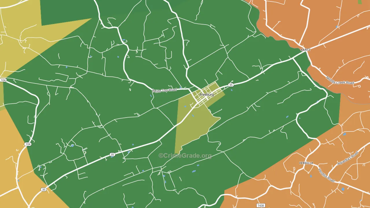 Freeburg, PA Map of Murder Rates