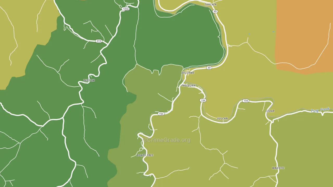Freeburn, KY Map of Murder Rates