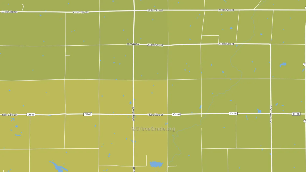 Freedhem, MN Map of Murder Rates