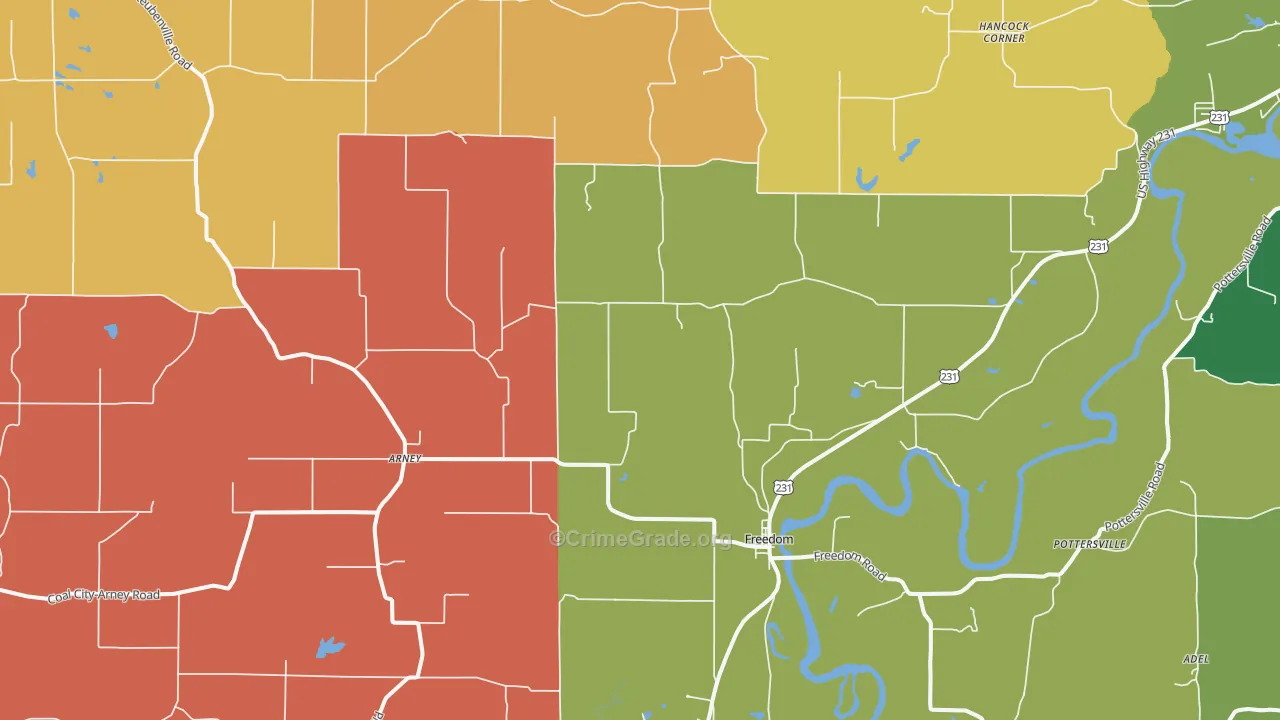 Freedom, IN Map of Murder Rates