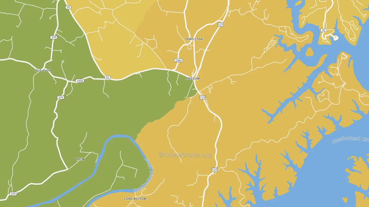 Freedom, KY Map of Murder Rates