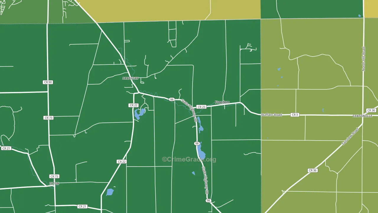 Freedom, NY Map of Murder Rates