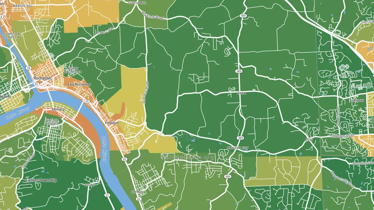 Freedom, PA Map of Murder Rates