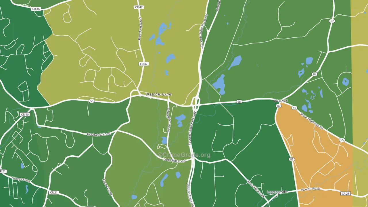 Freedom Plains, NY Map of Murder Rates