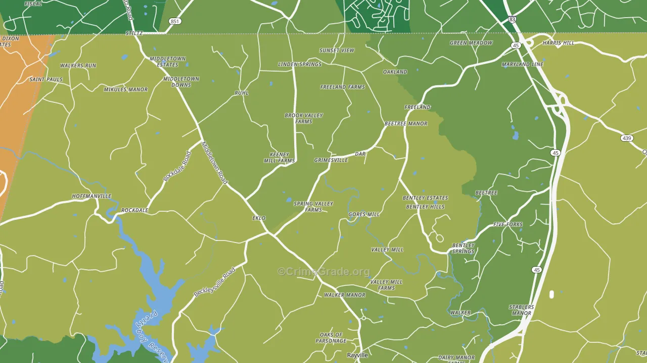 Freeland, MD Map of Murder Rates