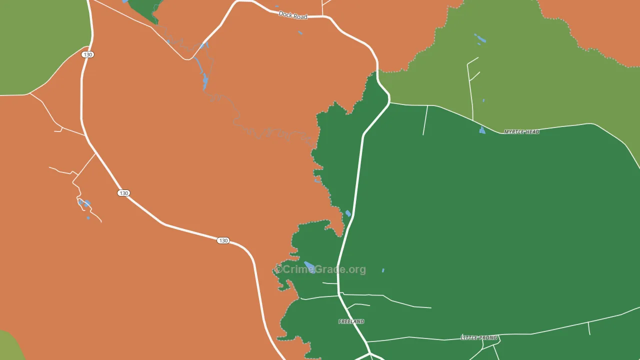 Freeland, NC Map of Murder Rates