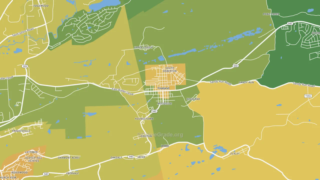 Freeland, PA Map of Murder Rates