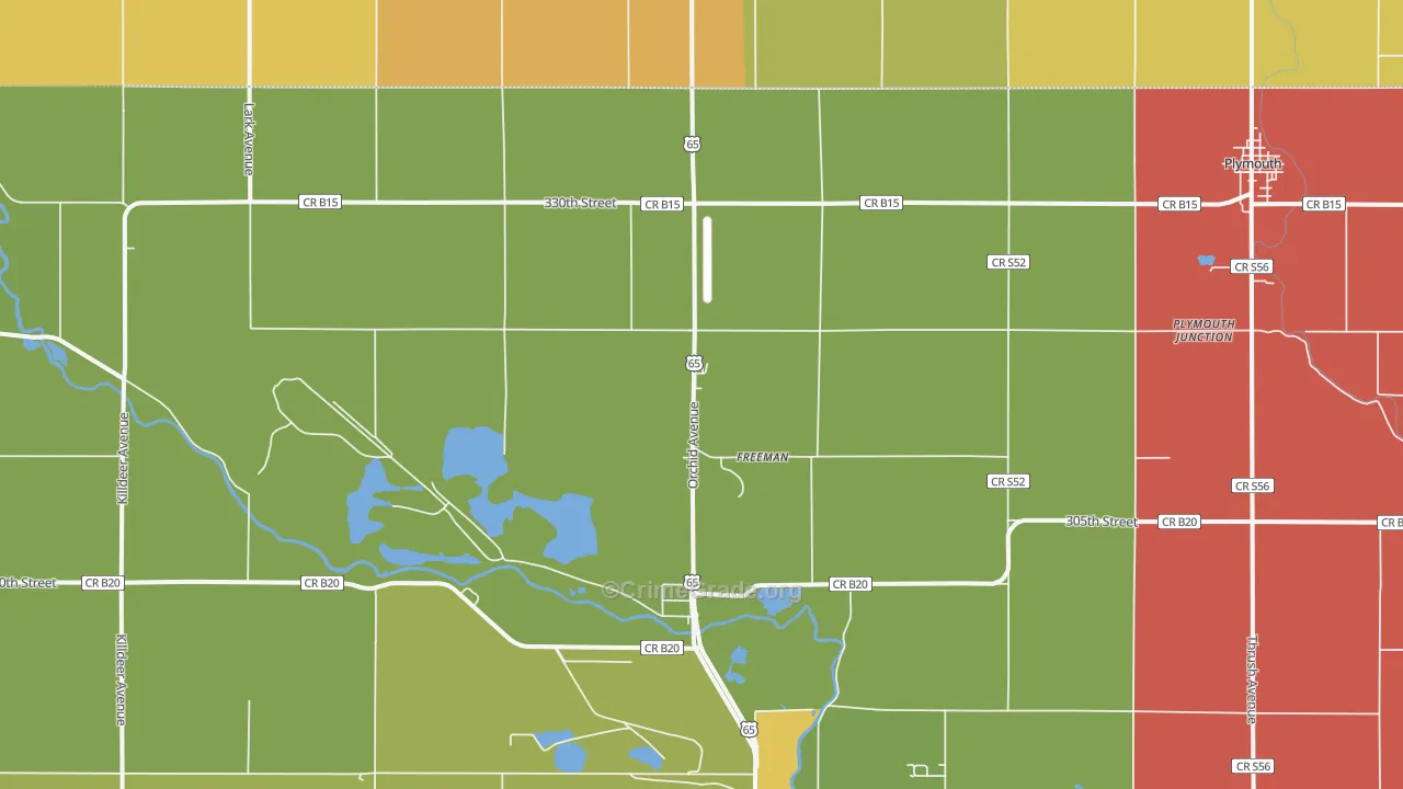 Freeman, IA Map of Murder Rates