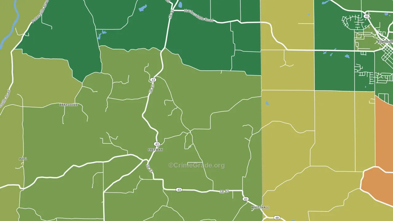 Freeman, IN Map of Murder Rates