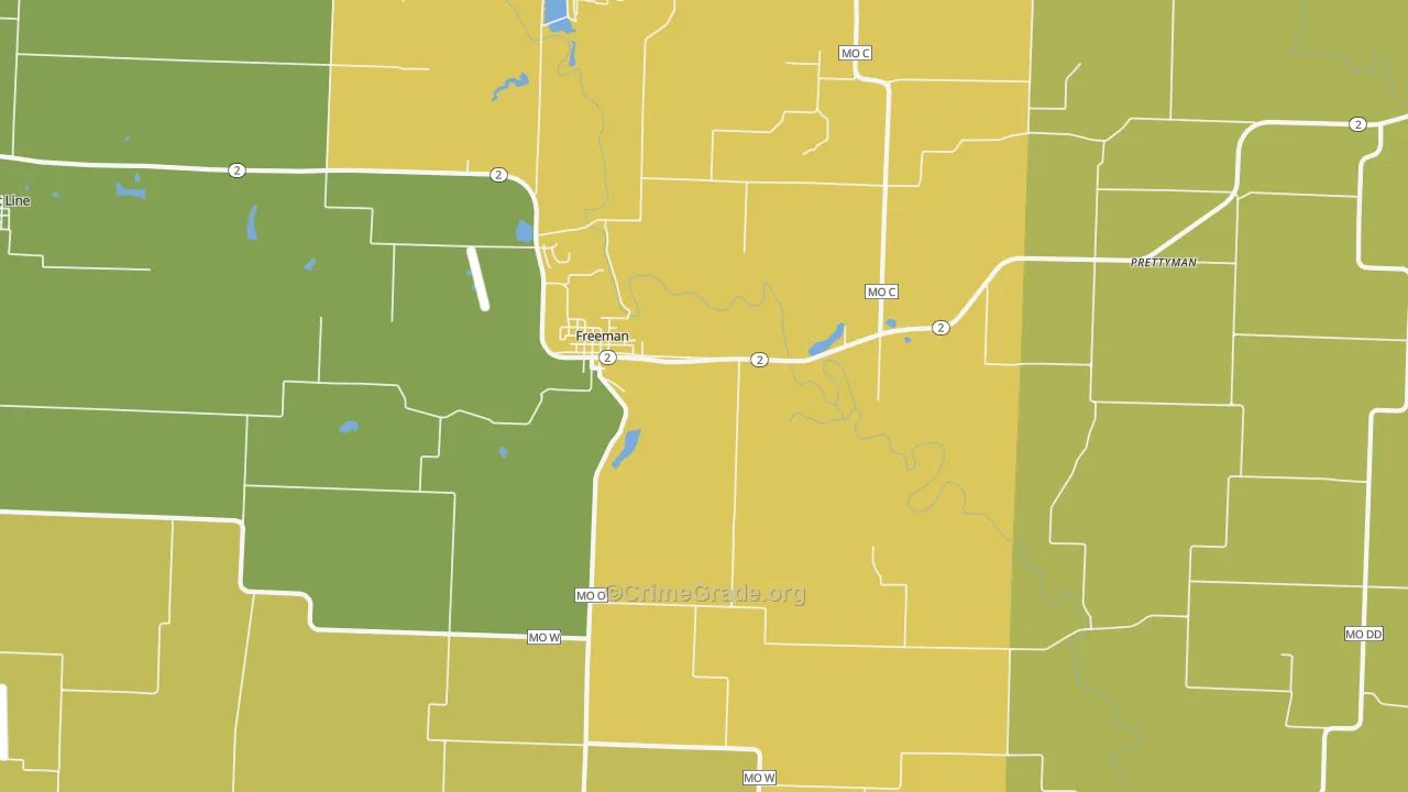 Freeman, MO Map of Murder Rates