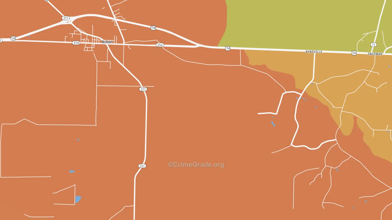 Freeman, NC Map of Murder Rates