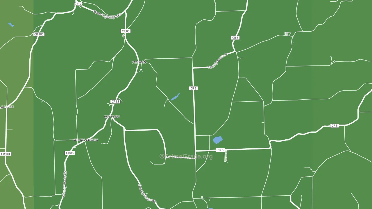 Freeman, NY Map of Murder Rates