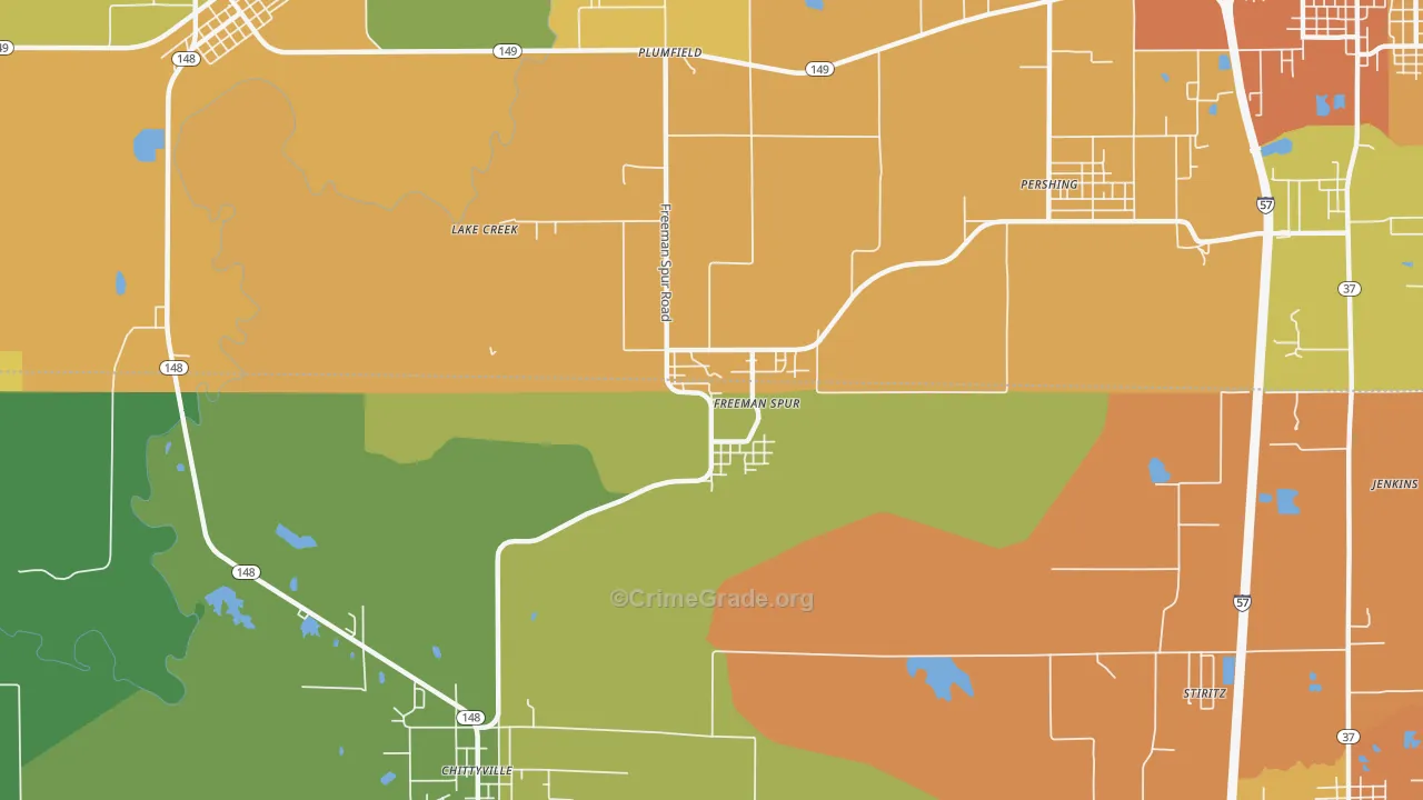Freeman Spur, IL Map of Murder Rates