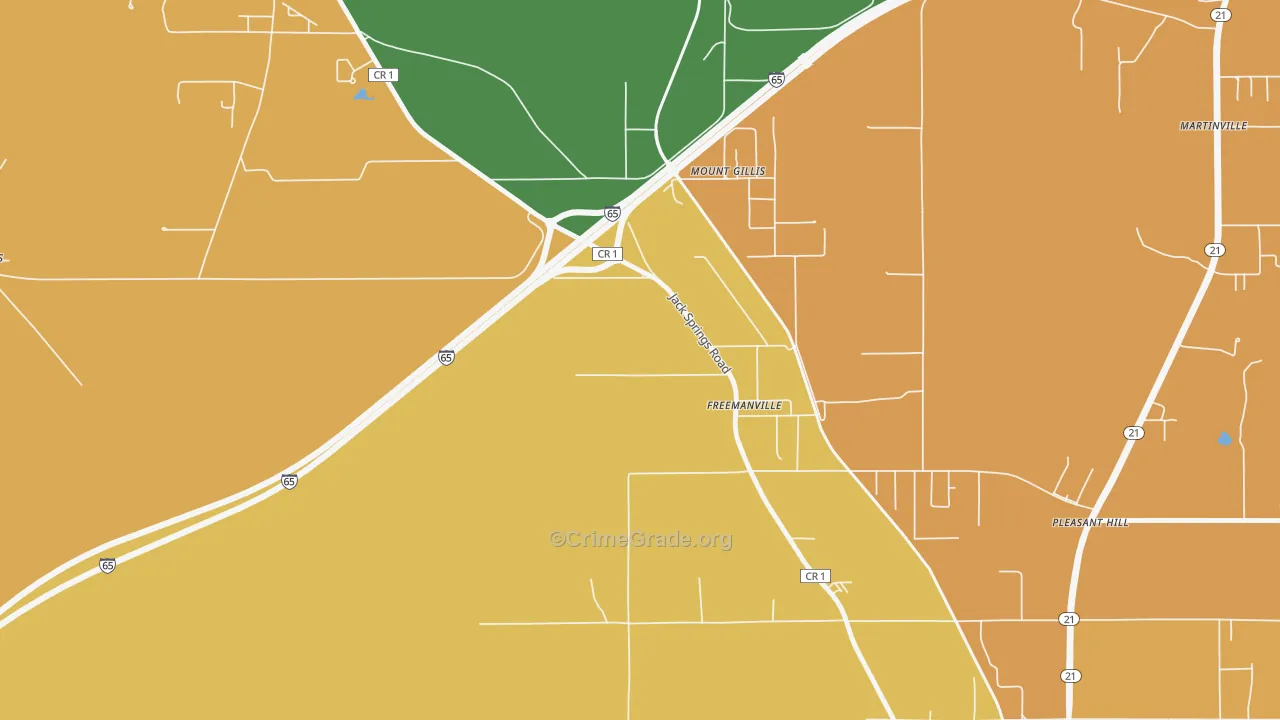 Freemanville, AL Map of Murder Rates