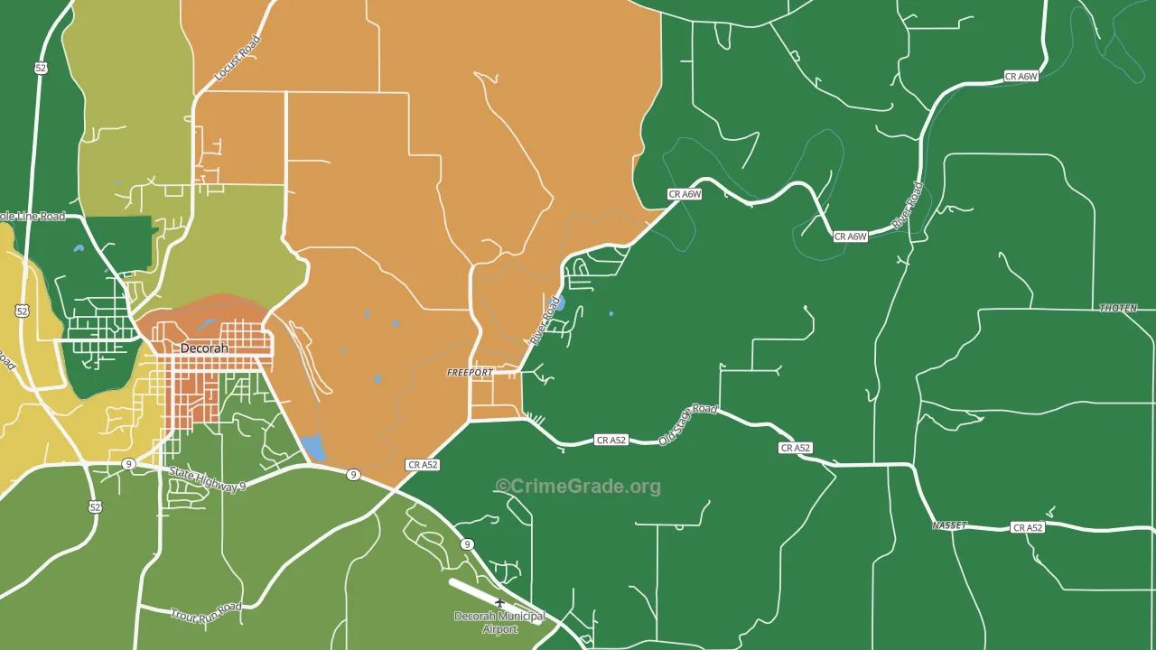Freeport, IA Map of Murder Rates