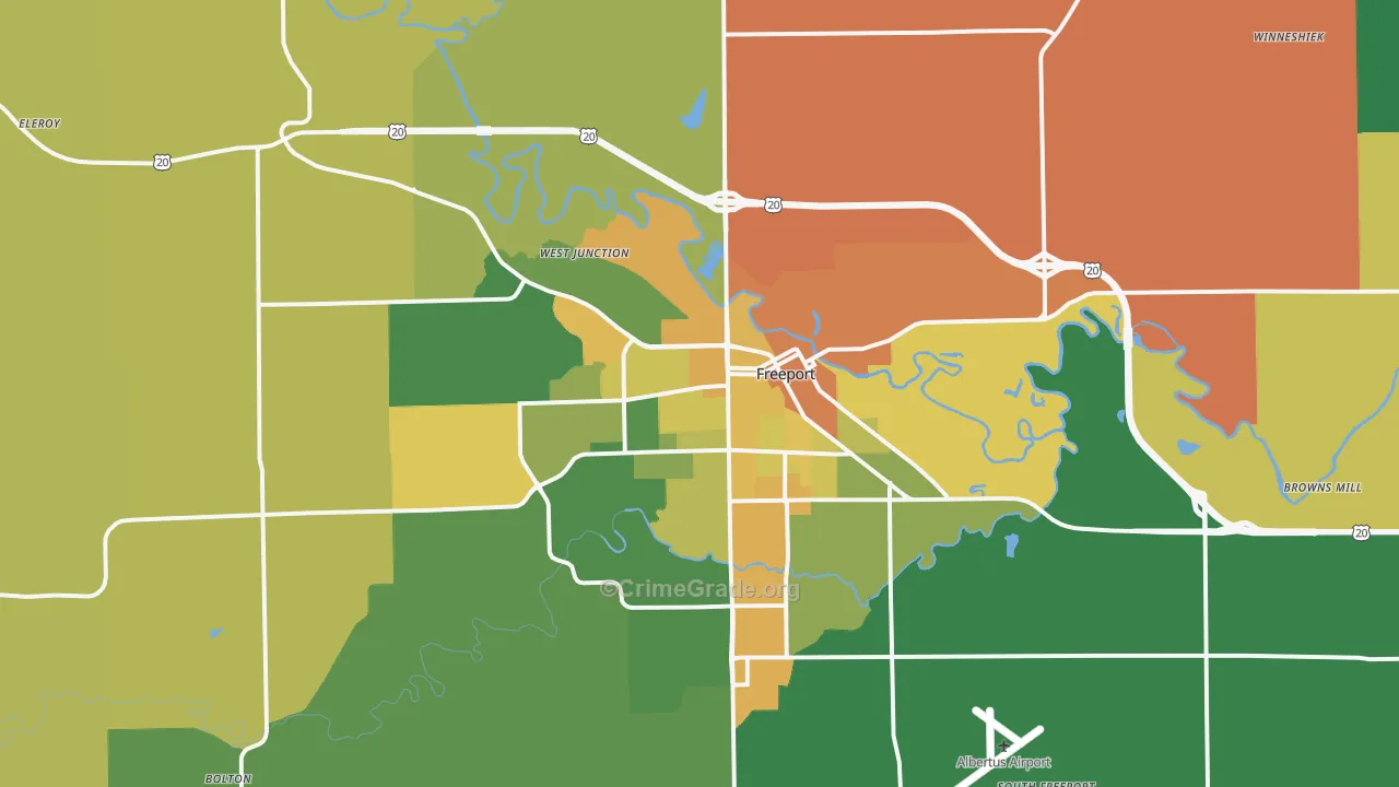 Freeport, IL Map of Murder Rates